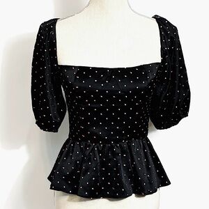 Markarian Bingley Black Puff Sleeve Top - Sz. 2